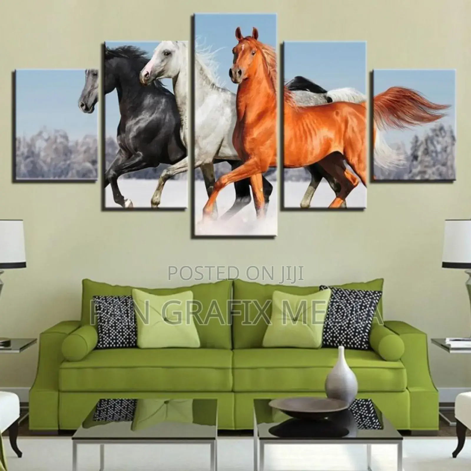 5panel Printed Canvas Pieces ( Wall Decor Hangings)