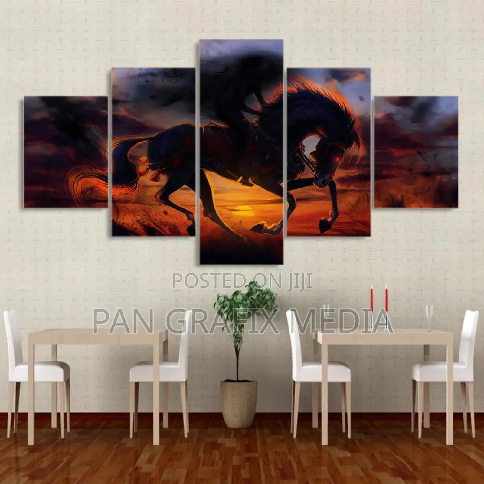 5panel Printed Canvas Pieces ( Wall Decor Hangings)