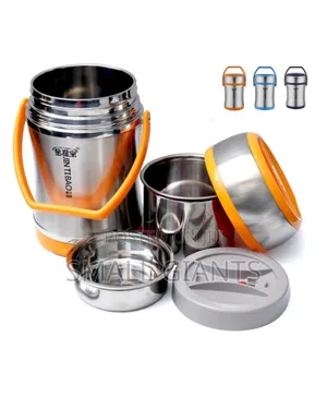 Steel Food Flask Lunch Box Storage Container -Silver