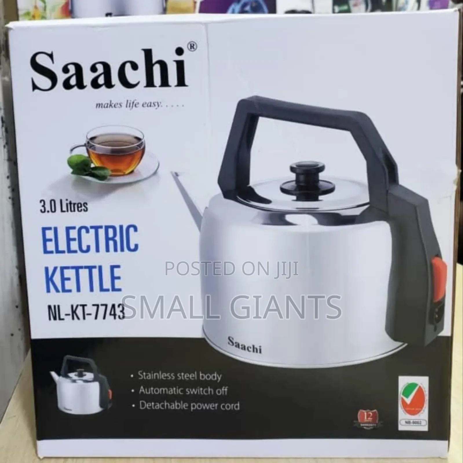 Saachi Automatic Stainless Steel Electric Kettle - 3L