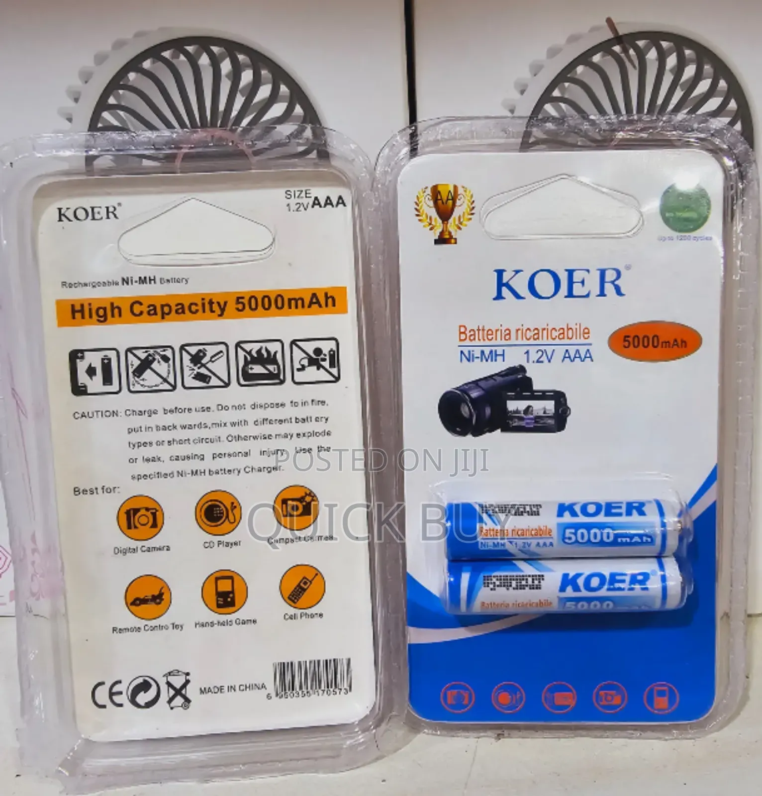 Premium Heavy Duty Koer AAA Rechargeable Batteries