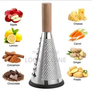 Cone Shape Cheese Grater With a Wooden Handle