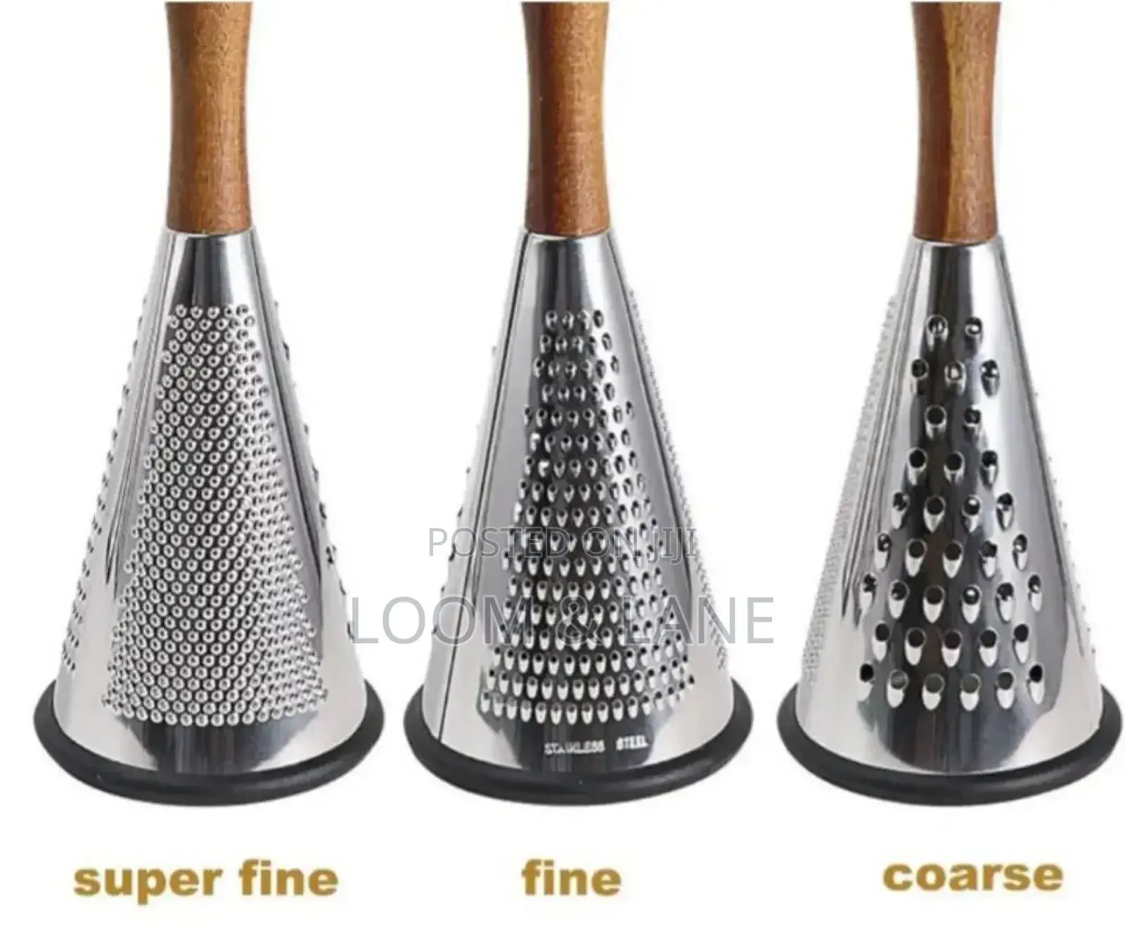 Cone Shape Cheese Grater With a Wooden Handle