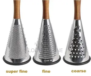 Cone Shape Cheese Grater With a Wooden Handle