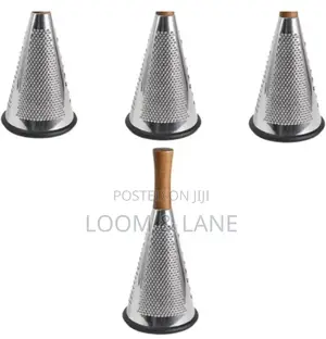 Cone Shape Cheese Grater With a Wooden Handle