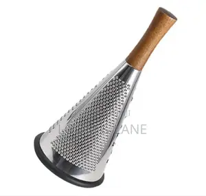 Cone Shape Cheese Grater With a Wooden Handle