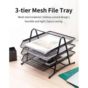 3 Tier Mesh Desk File Tray