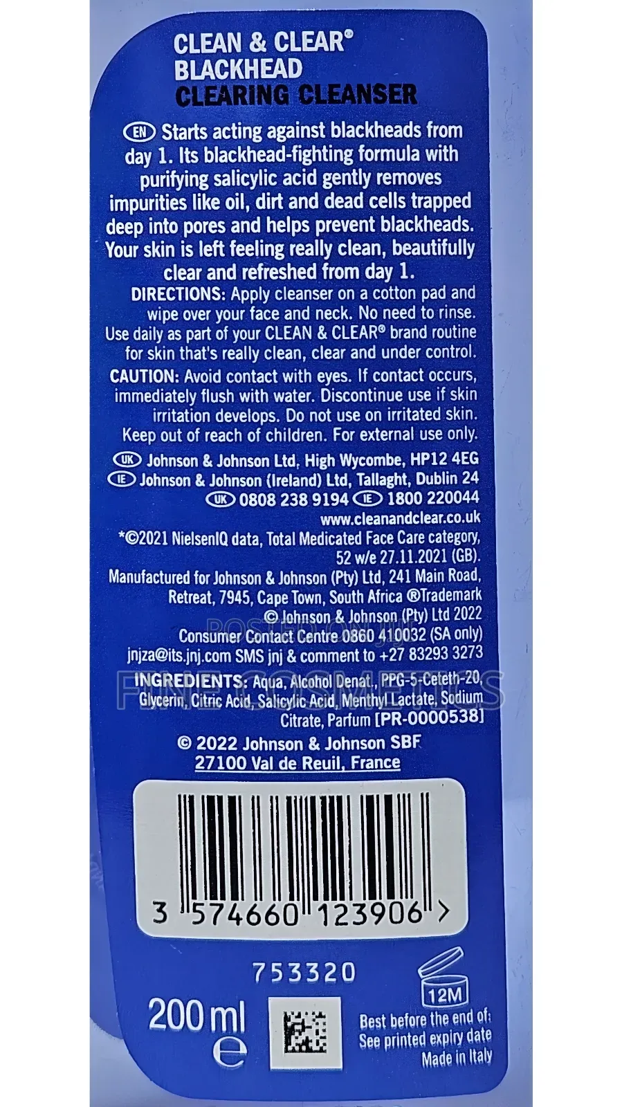 CLEAN and CLEAR Blackhead Clearing Cleanser With Salicylic.