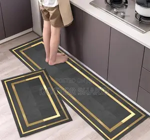 New Black and Gold Kitchen Mat