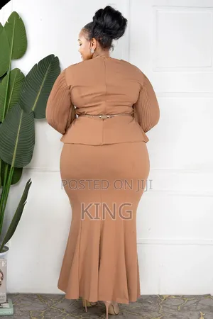 Classic Straight Maxi Dress Beige