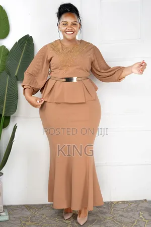 Classic Straight Maxi Dress Beige