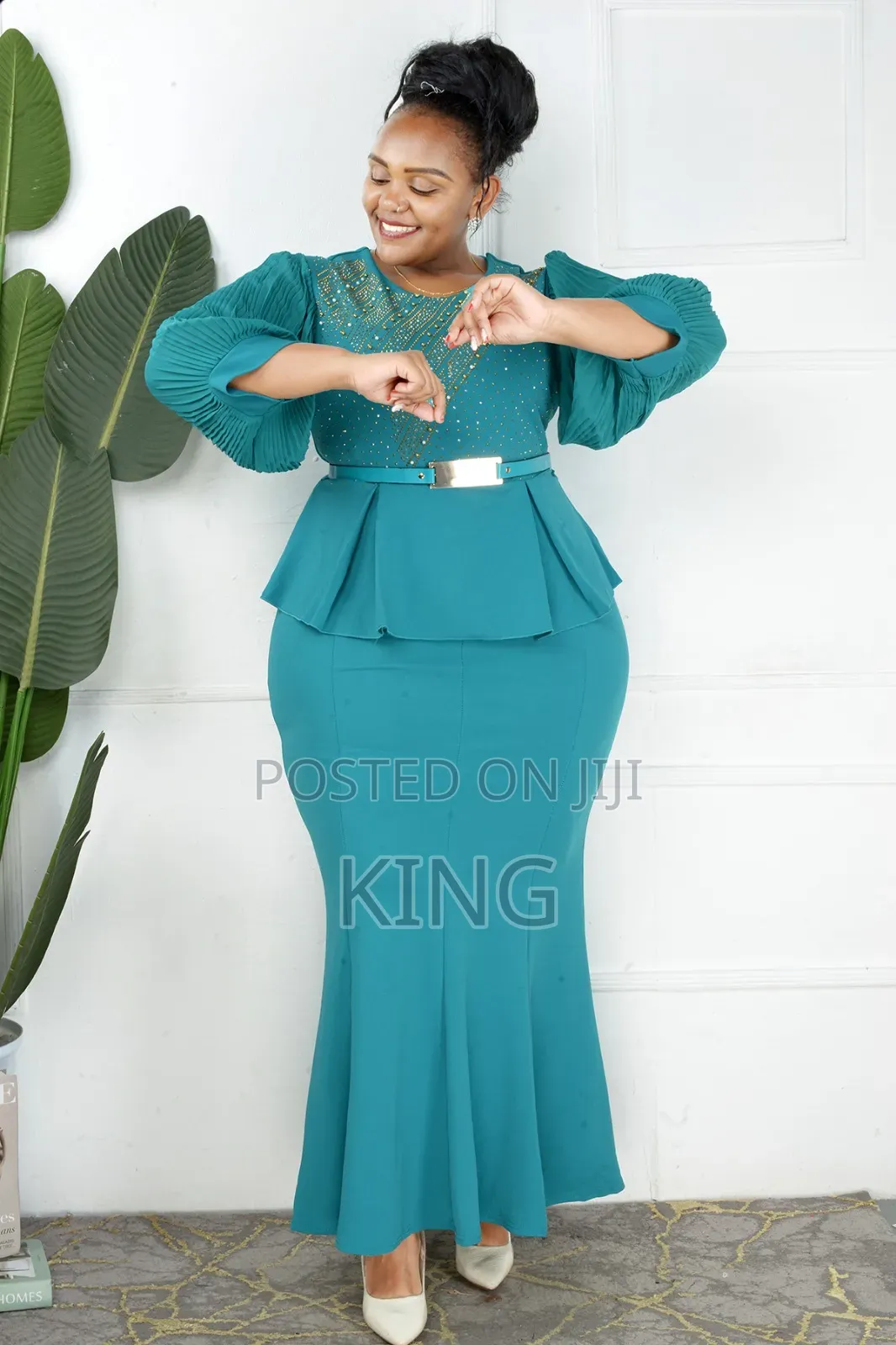 Straight Maxi Dress Turquoise