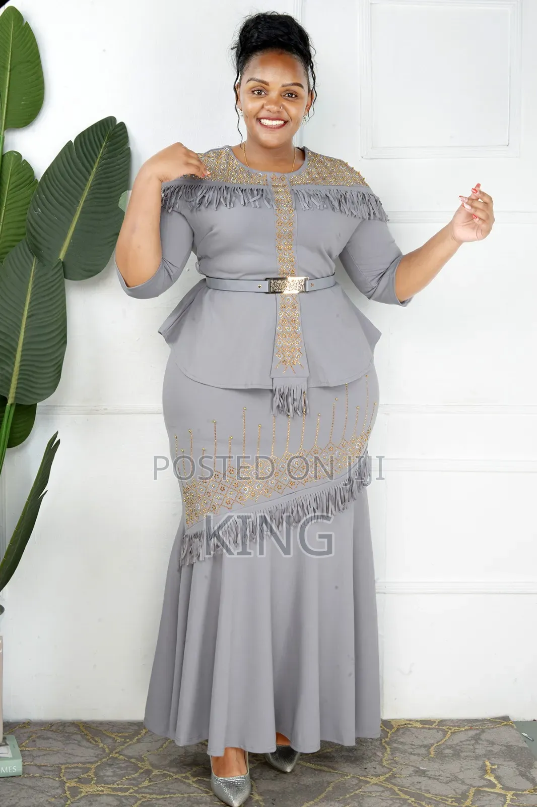 Straight Maxi Dress Gray