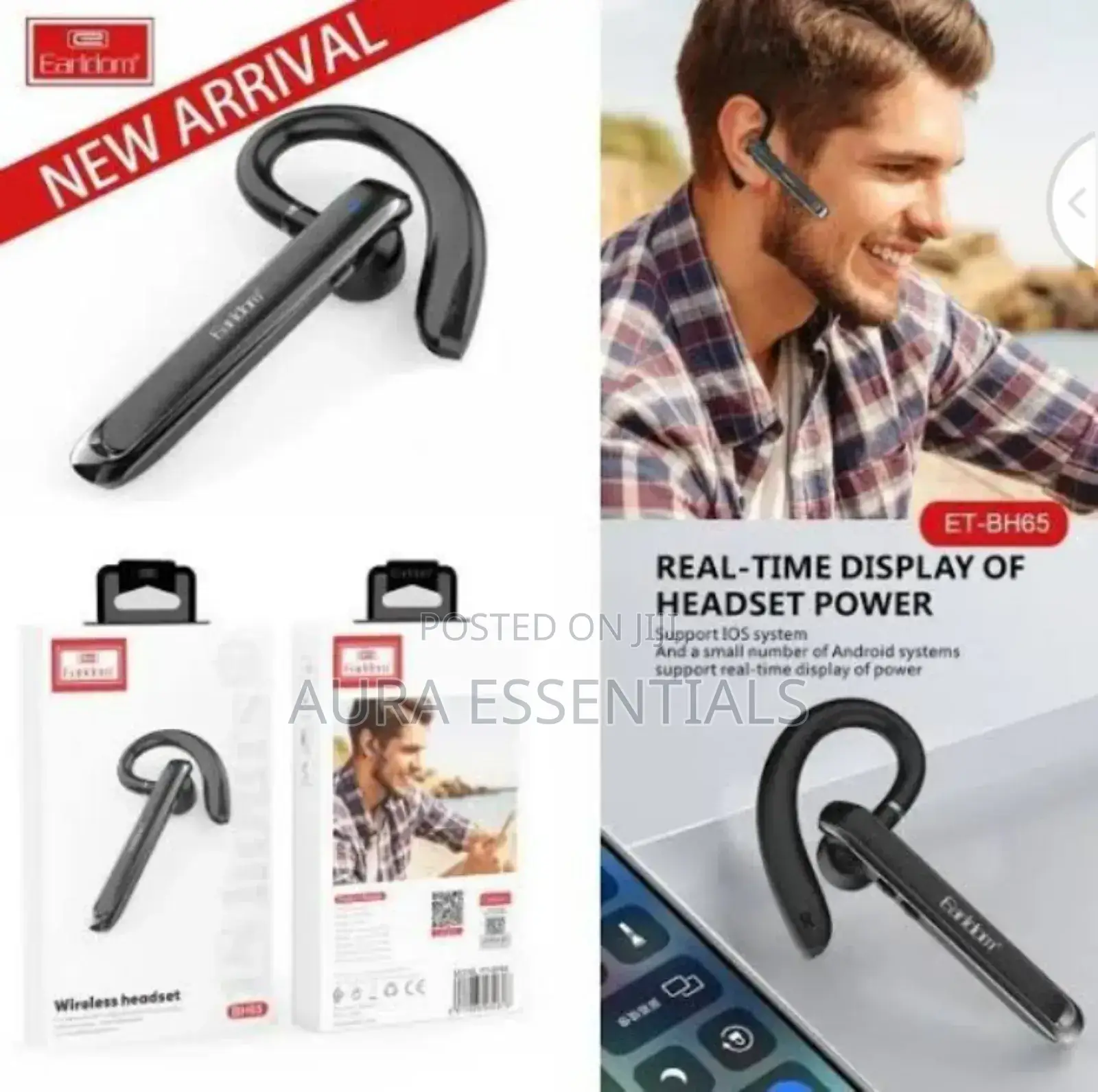 Wireless Headsets Ear Hook Single Cordless Headset