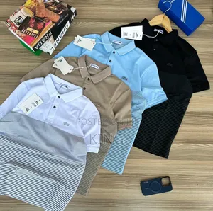 Premium Lacoste T-Shirt. 4pcs. White,Beige, Sky-Blue, Black