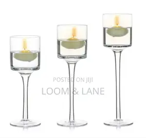 12pcs Glass Candle Holder Set