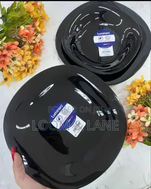 12pcs Luminarc Black Square Design Plates