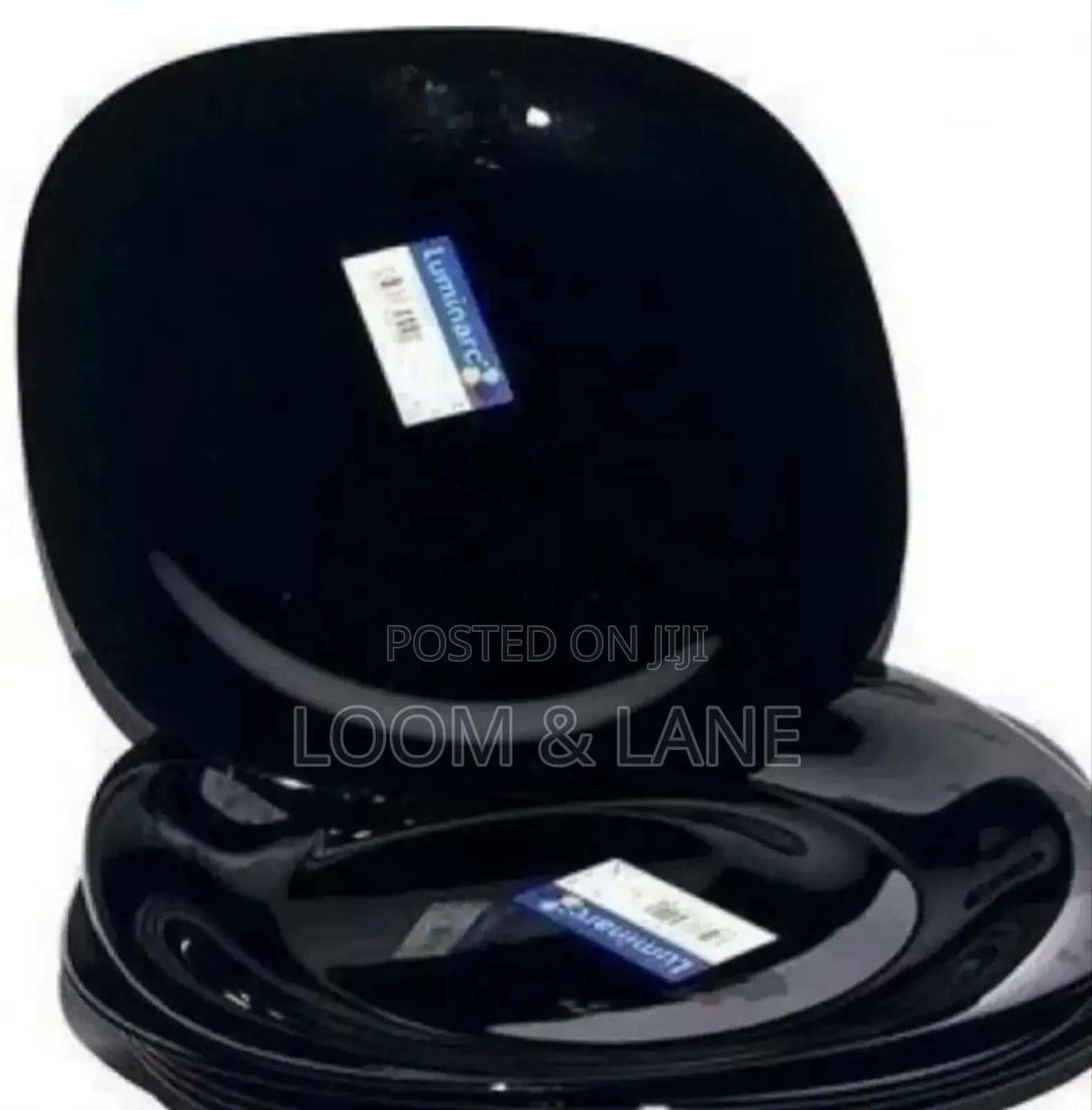 12pcs Luminarc Black Square Design Plates