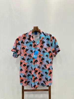 Palm Pink Blue Shirt