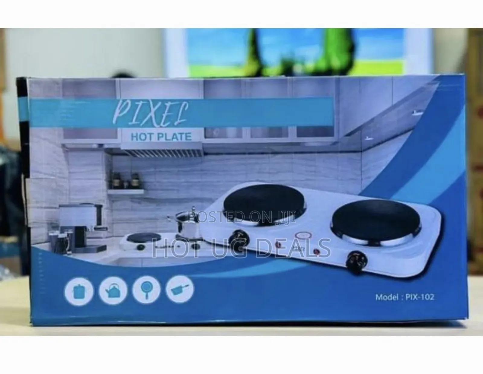 Double Solid Electric Hotplate - White