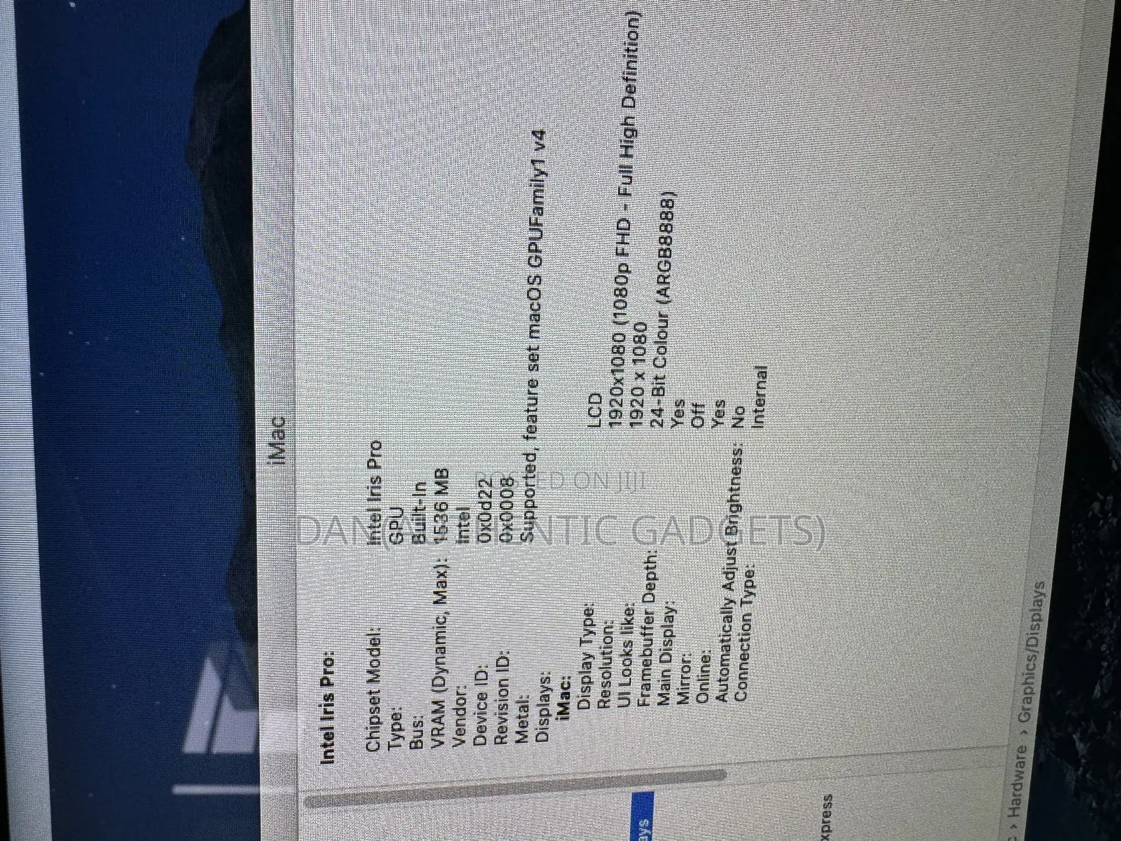 Desktop Computer Apple iMac 8GB Intel Core I5 SSHD (Hybrid) 1T