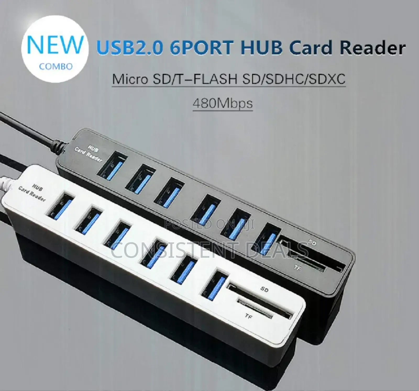 6 Pots USB Card Reader Hub