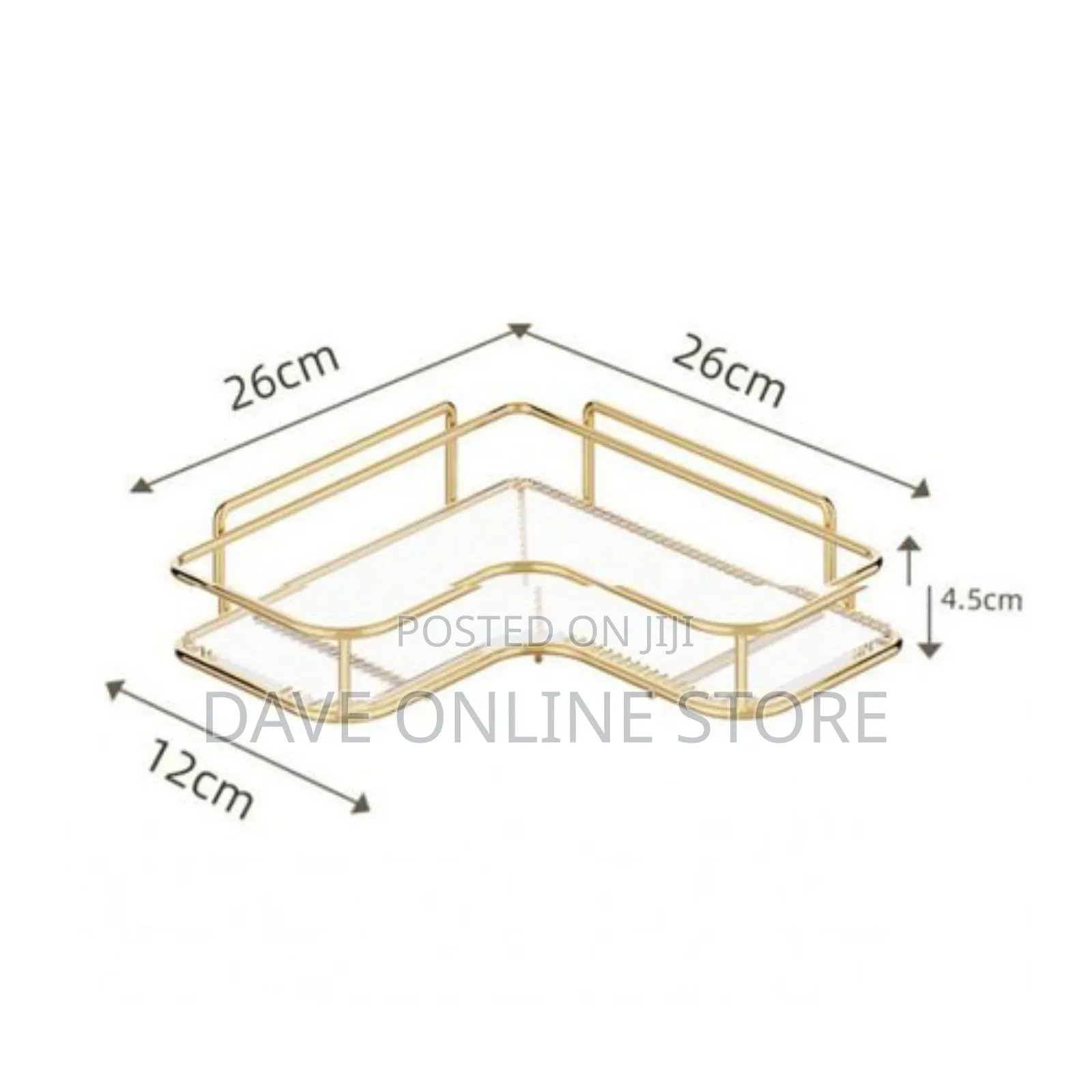 Golden Bathroom Corner Shelf Organizer