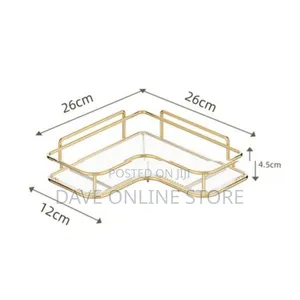 Golden Bathroom Corner Shelf Organizer