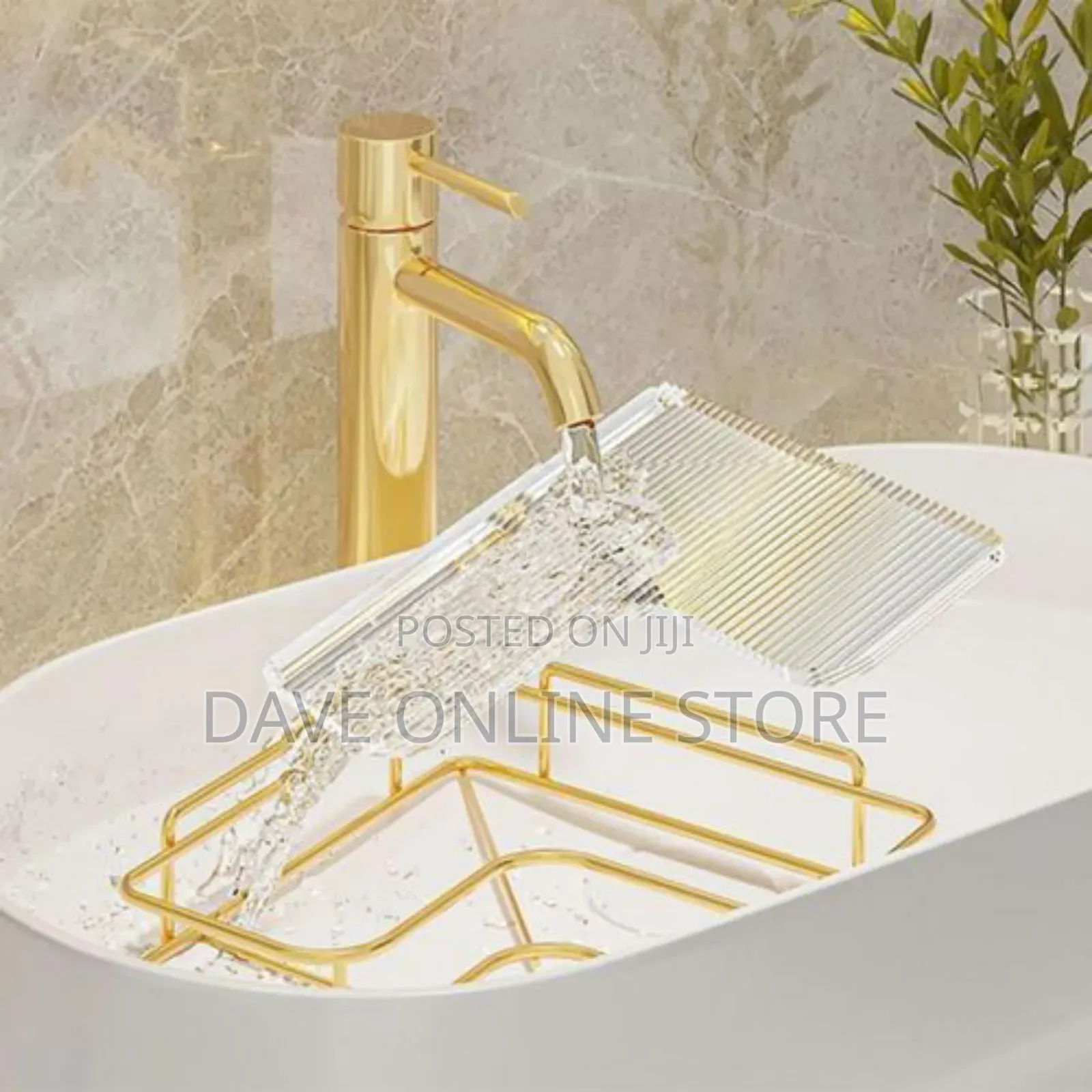 Golden Bathroom Corner Shelf Organizer