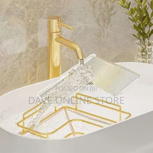 Golden Bathroom Corner Shelf Organizer