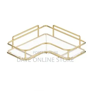 Golden Bathroom Corner Shelf Organizer