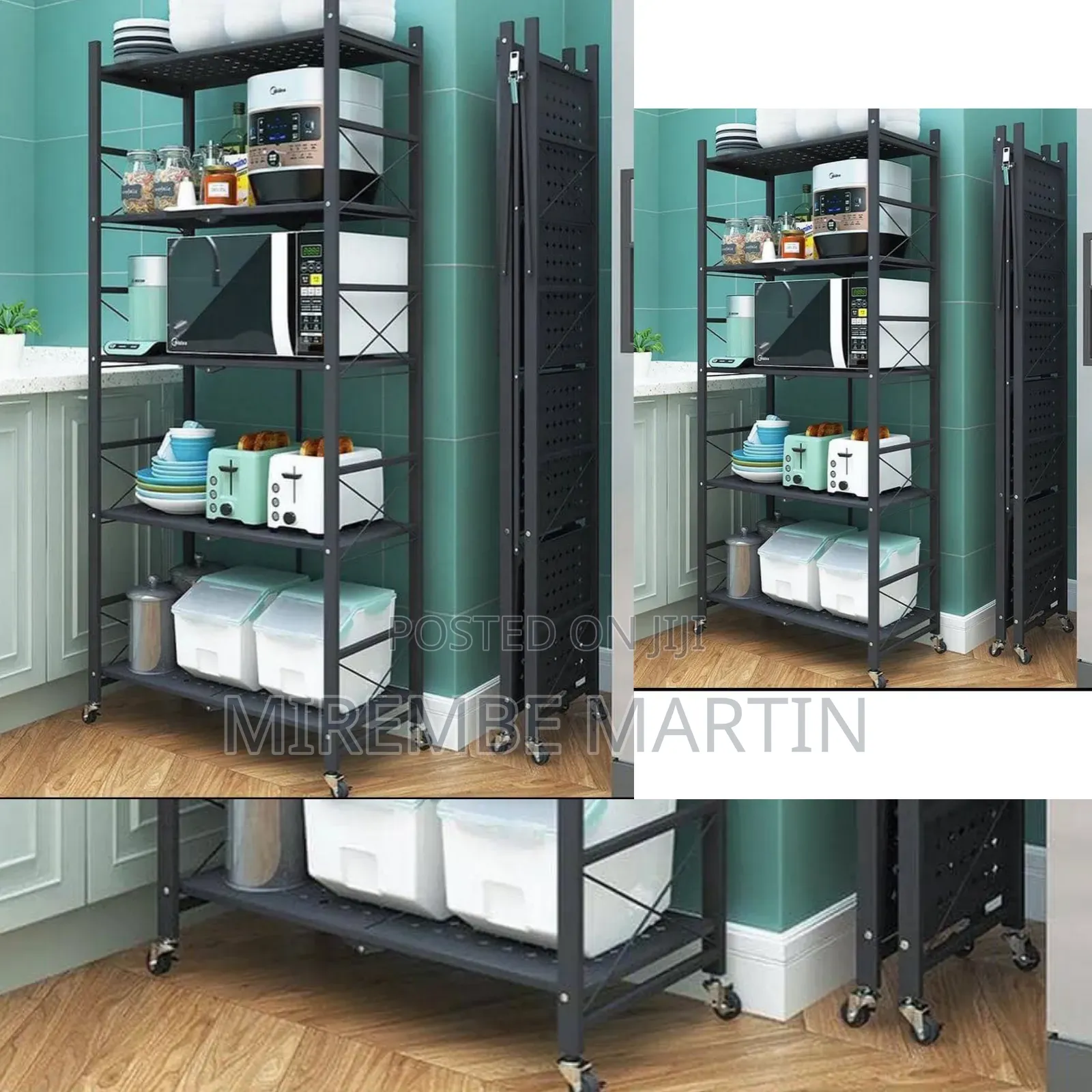 Metallic Kitchen Movable Storage Rack