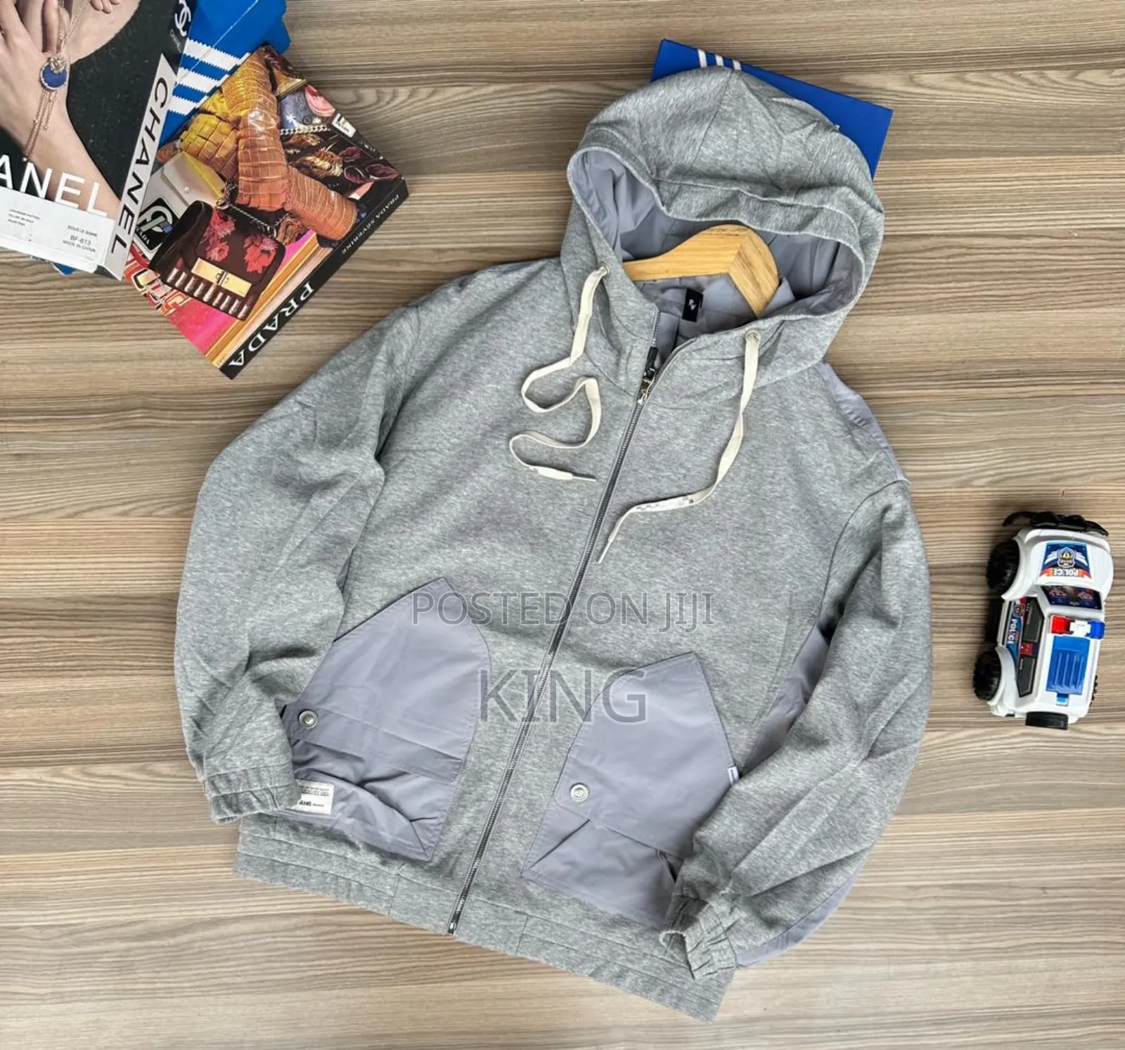 Grey Hoody Jacket Zipper