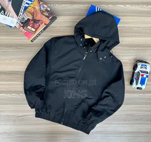 Black Zipper Jacket With Hoodie