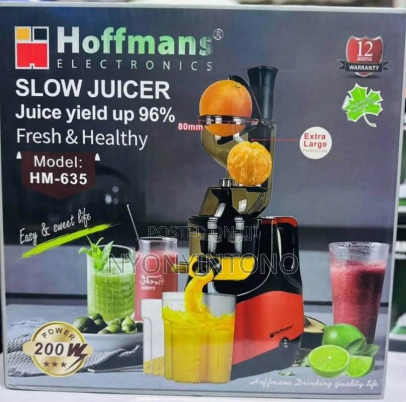 Hoffmans Slow Juicer Extracts 96% of the Juice