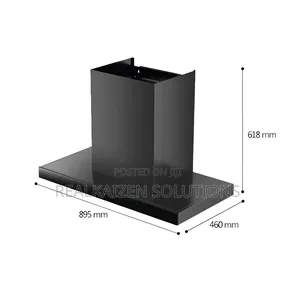TITAN Wall Mounted in Built Black Kitchen Hood 90cm