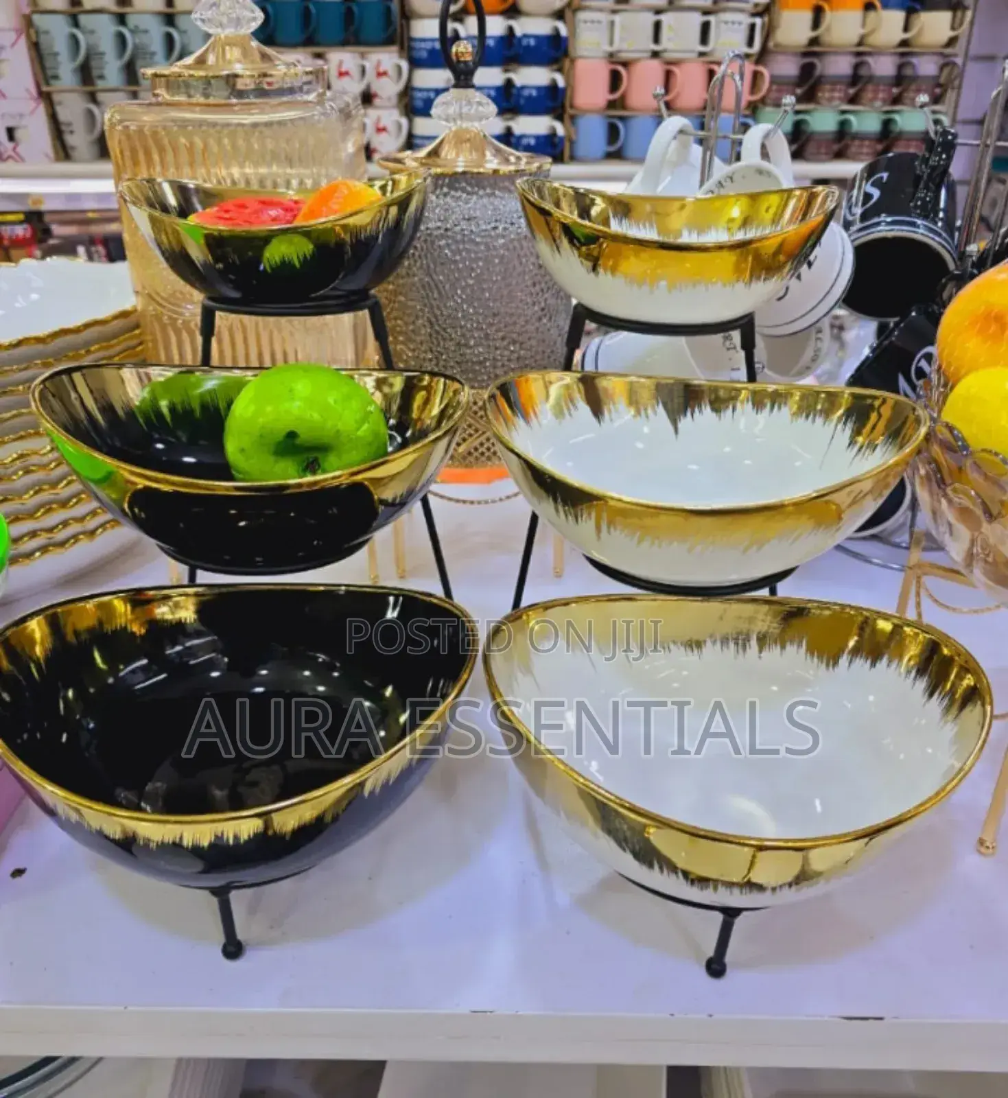 3 Tier Bowl Set With Metal Rack