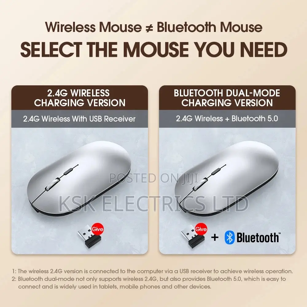 Rechargeable Silent Laptop Tablets Wireless Bluetooth Mouse