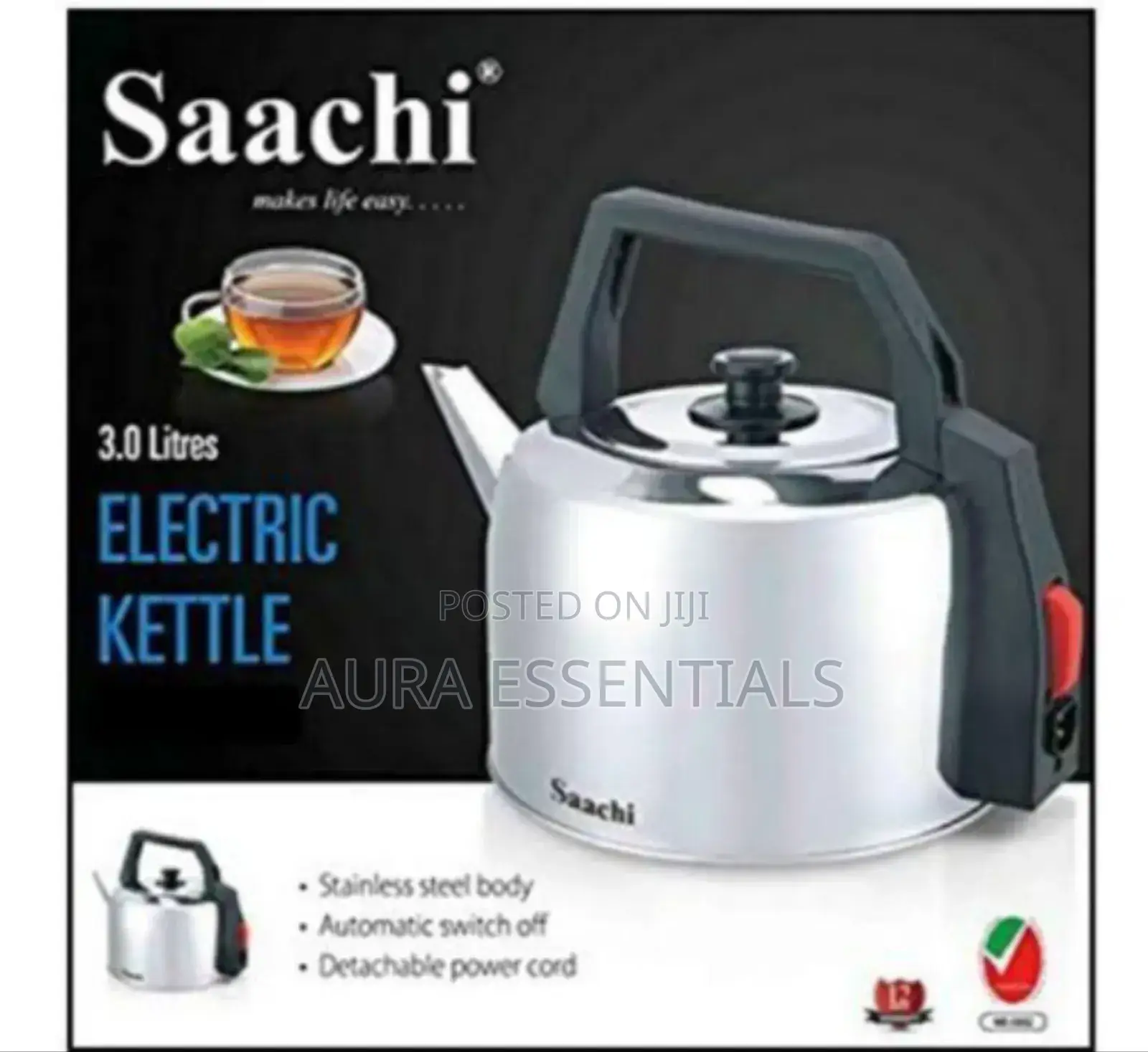 Saachi 3L Stainless Steel Electric Kettle