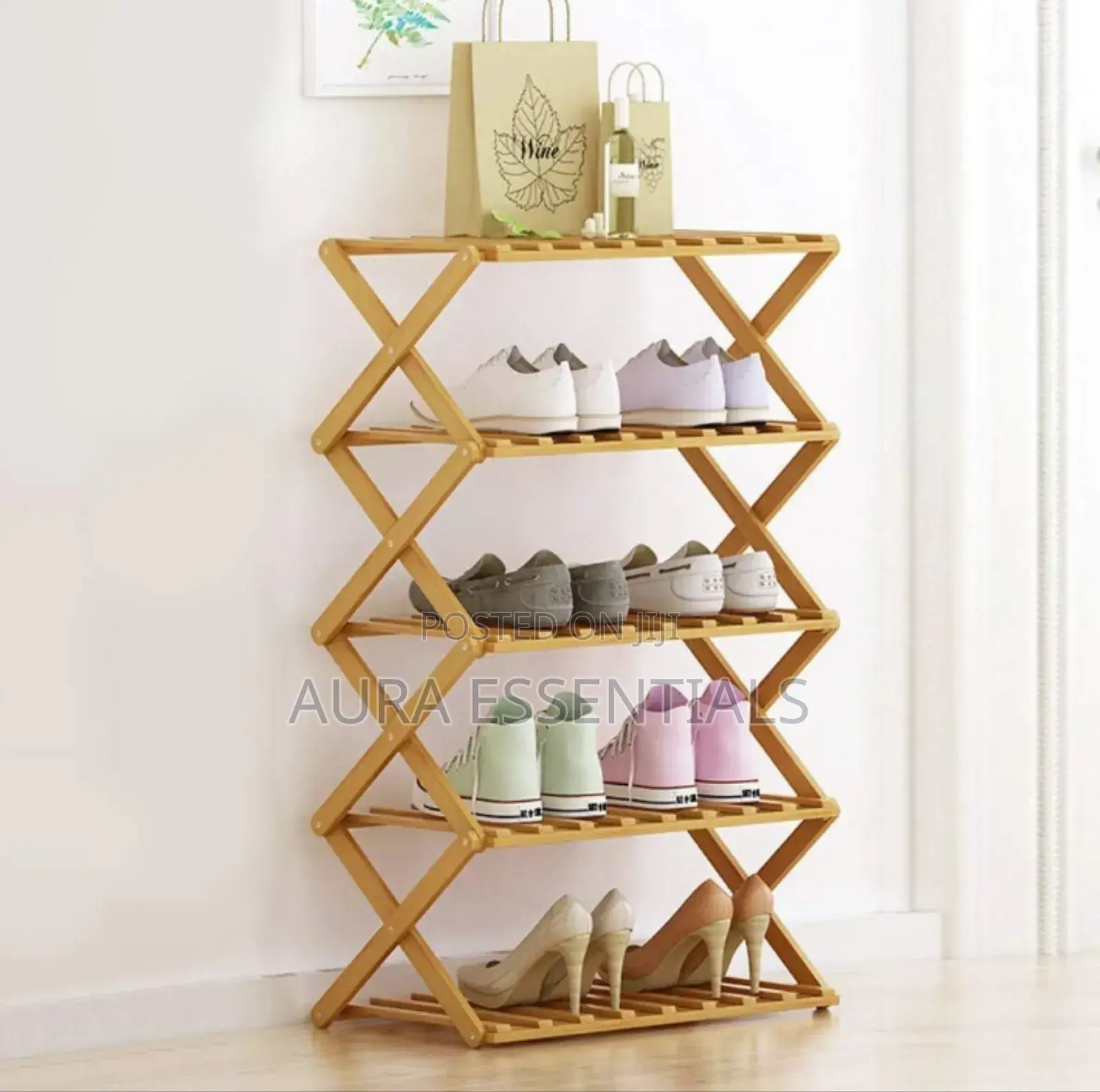 Eco-Friendly Bamboo Shoe Rack