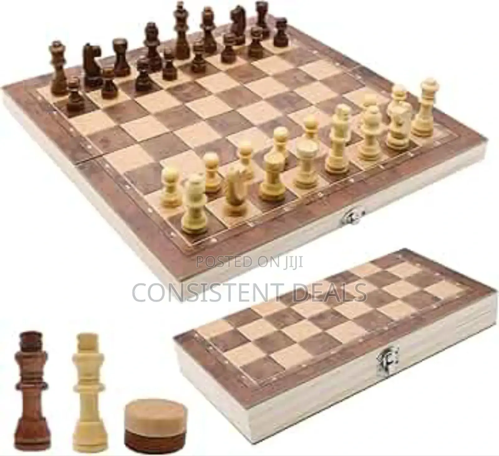 3in1 Wooden Foldable Chess Board