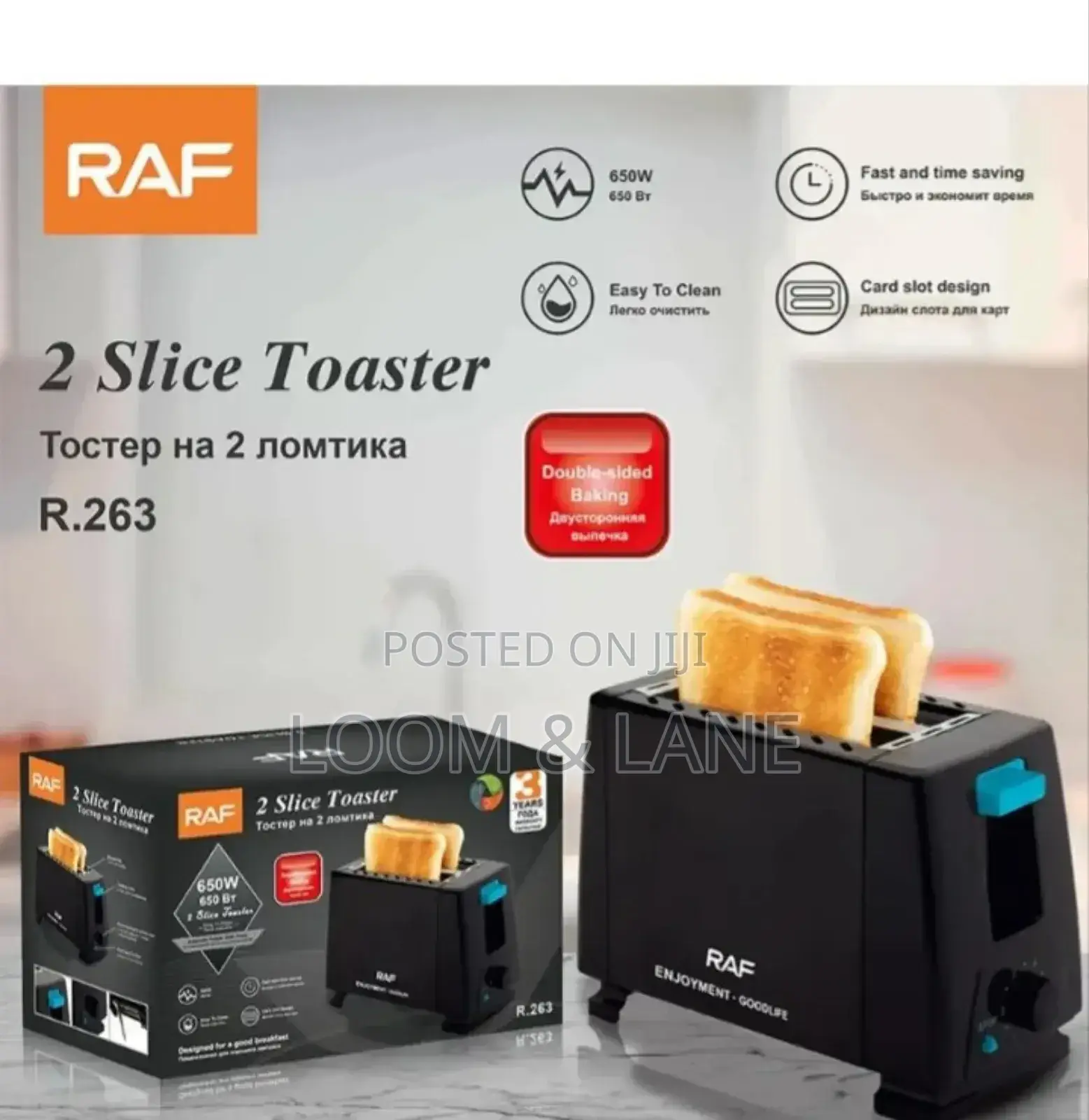 Electric Raf Two Slice Toaster