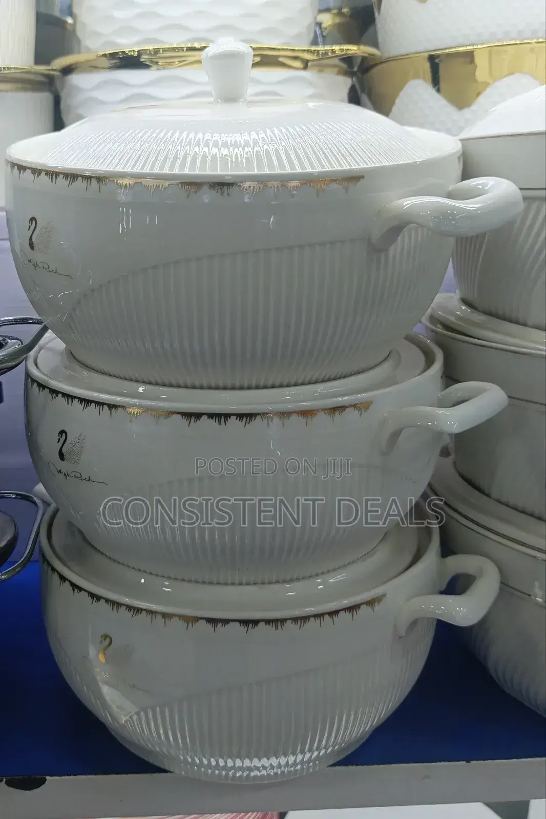 3pcs Ceramic Casserole Serving Bowls