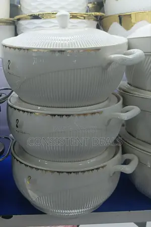 3pcs Ceramic Casserole Serving Bowls