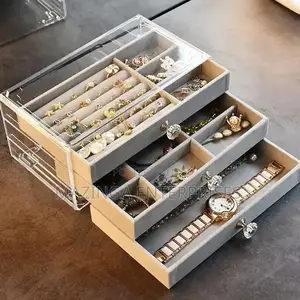 Acrylic Dust Proof Stackable Jewellery Storage Drawer Box