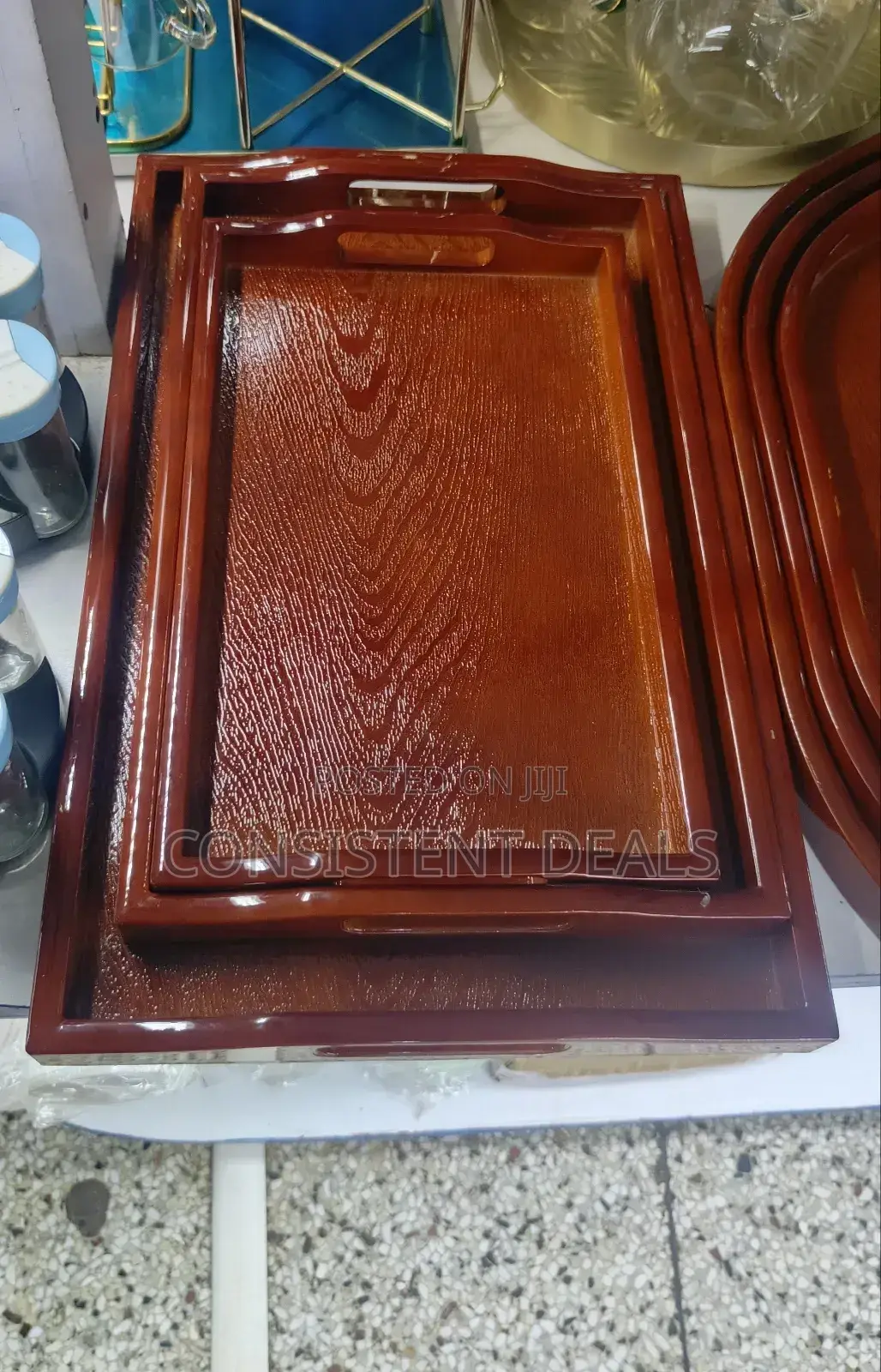 3pcs Wooden Food Serving Trays