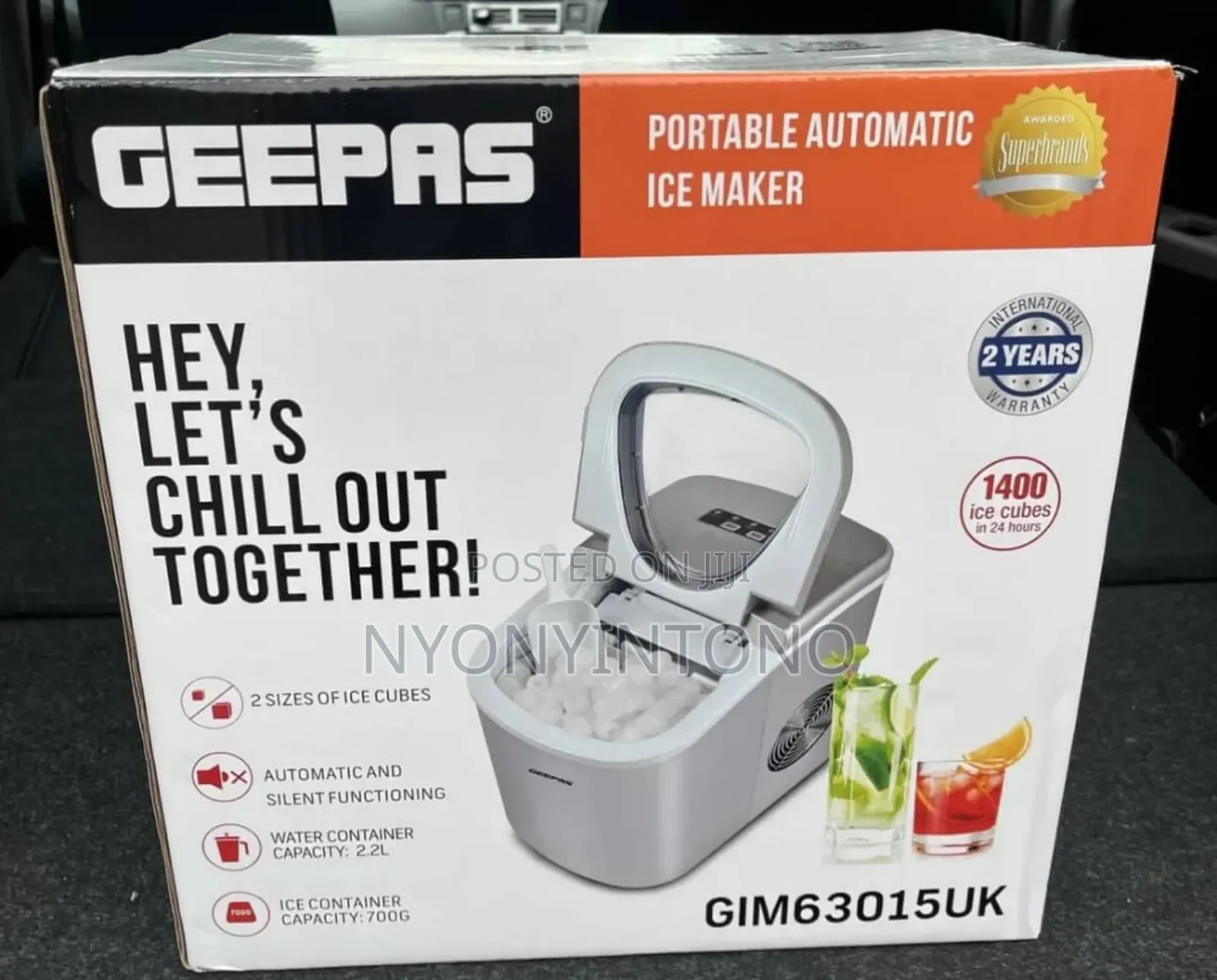 Geepas Portable Ice Maker With 2 Years Warranty.