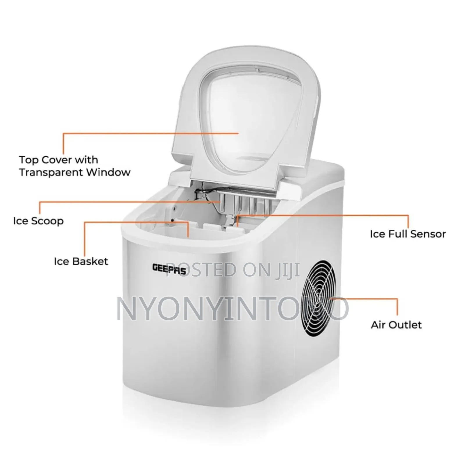 Geepas Portable Automatic Portable Ice Maker With 2yrs Wrty.