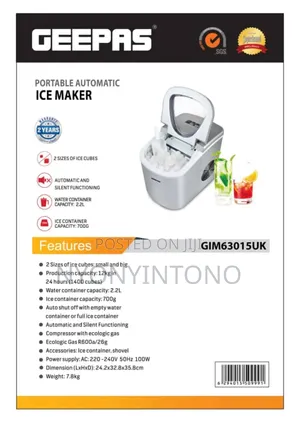 Geepas Automatic Portable Ice Maker.