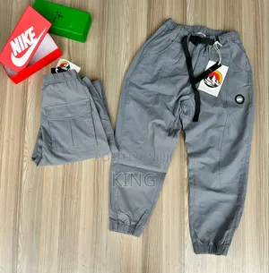 Grey Casual Cargo Pants Men